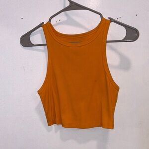 Vibrant Orange Sleeveless Crop Top